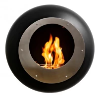 Cocoon Vellum Matte Black wall-mounted bioethanol fireplace with sleek modern design and 3 kW heat output.