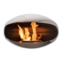Cocoon Shell Polished Steel by Cocoon Fires – a stylish, high-quality bioethanol fireplace accessory in polished steel.