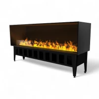 Incanto 1500 Water Vapour Fireplace by Magic Fire by Safretti – a sleek, built-in one-sided vapour fireplace in black with remot