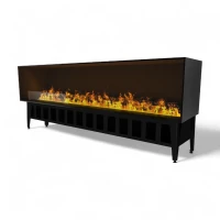 Incanto 2000 Water Vapour Fireplace by Magic Fire by Safretti – a luxurious built-in one-sided vapour fireplace with a realistic