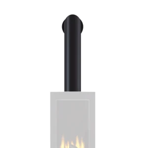 False Chimney accessory for electric fireplaces in a sleek black finish, designed to create a stylish and realistic chimney effe