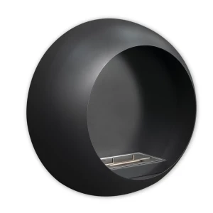 Colorado Wall Mounted Bioethanol Fireplace by ScandiFlames in black finish, featuring a sleek design and real flame effect.