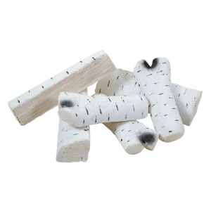 ScandiFlames Ceramics Birchwood 6 pcs. – Realistic birchwood-style ceramic logs for bioethanol fireplaces.