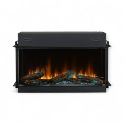 Dimplex Ignite Ultra 40 electric fireplace in black with multi-sided installation options and advanced controls.