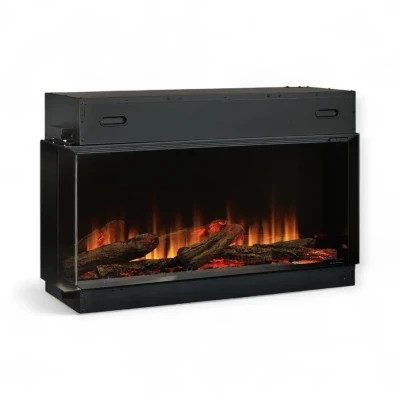 Dimplex Ignite Ultra 40 electric fireplace in black with multi-sided installation options and advanced controls.