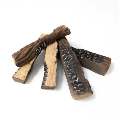 ScandiFlames Ceramics Wood 5 pcs. – Decorative ceramic wood logs for bioethanol fireplaces.