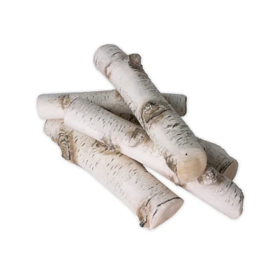 ScandiFlames Birch Wood Mix Decoration set of 5 pieces for bioethanol fireplaces, designed to add a realistic and elegant touch.
