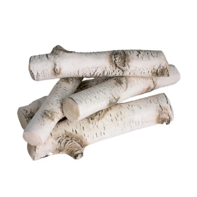 ScandiFlames Birch Wood Mix Decoration set of 5 pieces for bioethanol fireplaces, designed to add a realistic and elegant touch.