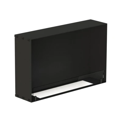 Foco One 800 Slim built-in bioethanol fireplace in black, featuring a sleek and modern one-sided design.