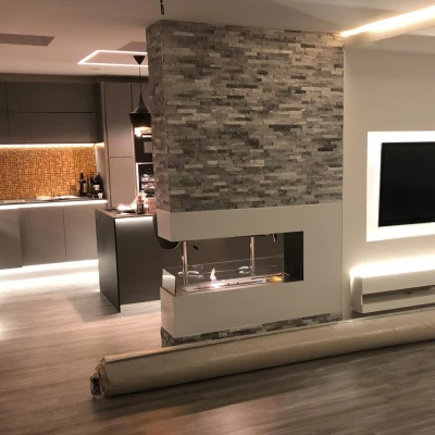 Superior 5L Ethanol Burner by ScandiFlames – 100 cm wide manual bioethanol burner in steel, offering a clean and stylish heating