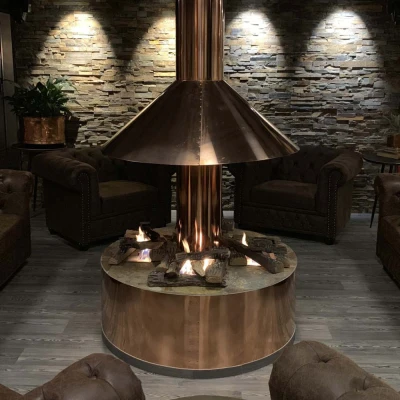 ScandiFlames Deluxe Bio Burner - 2.0L (W: 32 cm) in stainless steel with manual control, offering up to 8 hours of burn time.