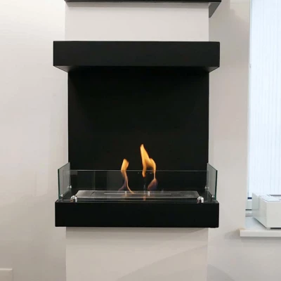ScandiFlames 3-Sided Chimney Build-in Bio Fireplace with a sleek design and three-sided flame view.