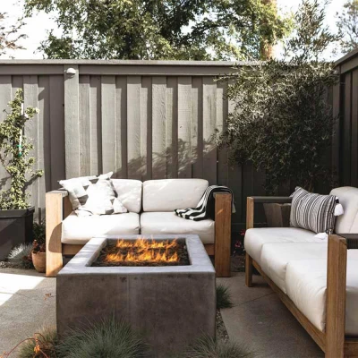 Galio H Insert Automatic outdoor gas burner with stainless steel finish, featuring app and remote control for effortless operati