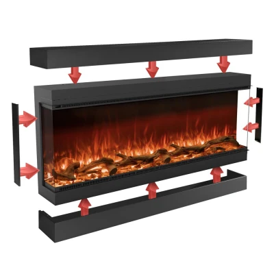 Casing for Planika Astro in black finish, designed to enhance and protect your electric fireplace.