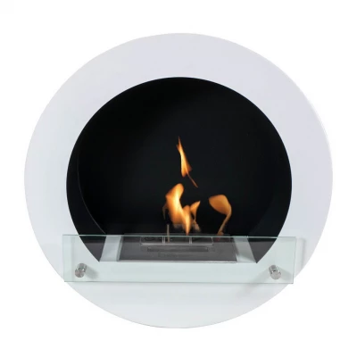 ScandiFlames White Round Wall Mounted Bioethanol Fireplace ScandiFlames White Round Wall Mounted Bioethanol Fireplace - A stylish wall-mounted bioethanol fireplace with a sleek white fini