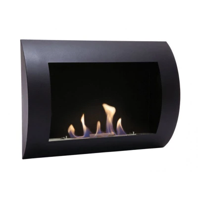 Ocean Black Bio Wall Fireplace by ScandiFlames – wall-mounted bioethanol fireplace with a sleek black finish, 3-hour burn time, 