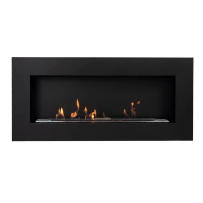 Murus 1200 - Black | ScandiFlames Wall-Mounted Fireplace Murus 1200 - Black by ScandiFlames, a stylish wall-mounted bioethanol fireplace with a sleek black finish and manual operation.