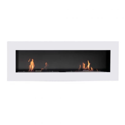Murus 1600 Glossy White - Wall-Mounted Bioethanol Fireplace Murus 1600 Glossy White by ScandiFlames - a stylish wall-mounted bioethanol fireplace with a sleek design and clean-burning flam
