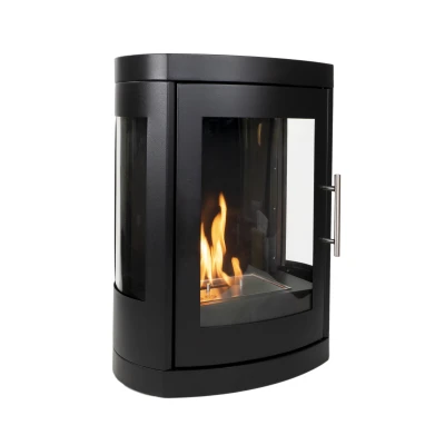 Oregon Wall-mounted Bioethanol Stove - ScandiFlames | Buy Now Oregon Wall-mounted Bioethanol Stove by ScandiFlames in black, featuring a sleek design with a 1-litre fuel capacity and manual