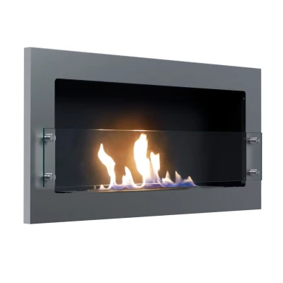Texas Steel Wall-Mounted Bioethanol Fireplace by ScandiFlames – a modern, steel bioethanol fireplace with a sleek design and man