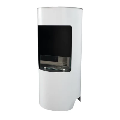 Montgomery White Open Bioethanol Wood-stove by ScandiFlames - modern, eco-friendly heating solution with a sleek white design.
