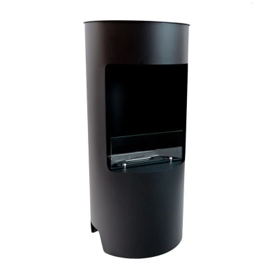 Montgomery Black Open Bioethanol Wood-stove by ScandiFlames, a stylish and modern heating solution with a sleek black design.