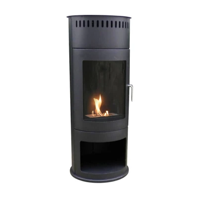 Washington Bioethanol Wood-burning Stove by ScandiFlames in black, featuring a modern design and eco-friendly heating.