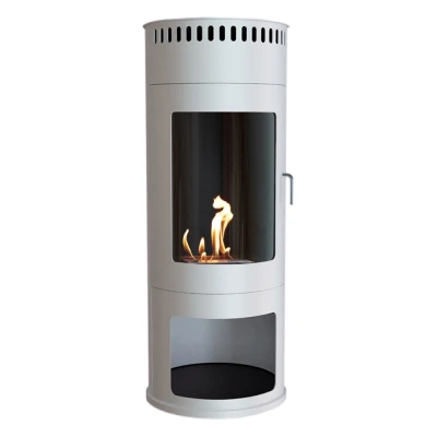 Washington White Bioethanol Wood-burning Stove by ScandiFlames – Elegant and eco-friendly heating solution.