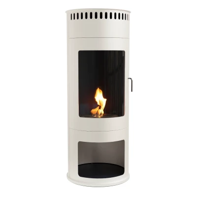Washington White Bioethanol Wood-burning Stove by ScandiFlames – Elegant and eco-friendly heating solution.