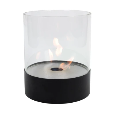 Southwark Black Round Tabletop Bioethanol Fireplace by ScandiFlames, a sleek and modern tabletop fireplace with a 3-litre capaci