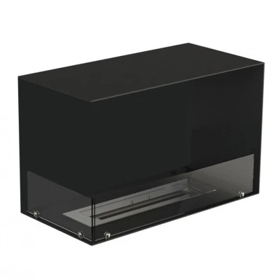 Foco Corner Left 800 Bioethanol Fireplace | Buy Now Foco Corner Left 800 bioethanol fireplace in black finish with a two-sided view for modern interiors.