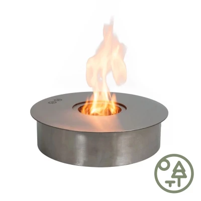 ScandiFlames Large Round Outdoor Bioethanol Burner, a high-quality steel manual bioethanol burner with 9L capacity and 10-hour b