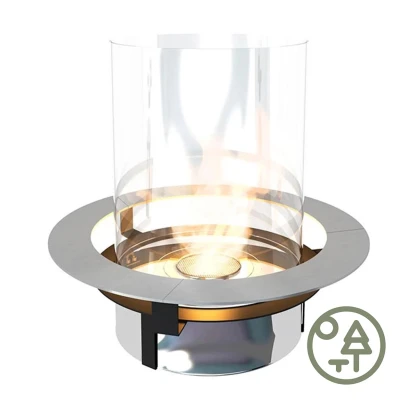 Planika Rondo Commerce Insert – round manual bioethanol burner with stainless steel finish, offering 7 hours of burn time.