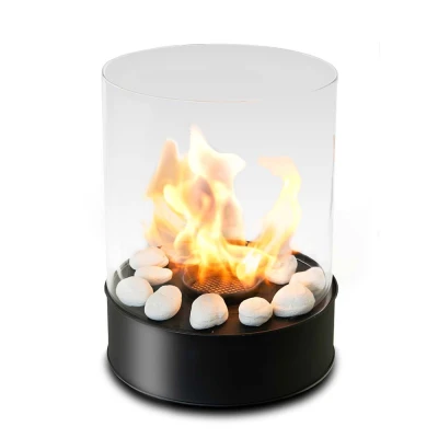 Chantico Glassfire Tabletop Bioethanol Fireplace | Buy Now Chantico Glassfire tabletop bioethanol fireplace in black with glass panels, offering modern design and efficient heating.