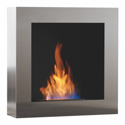 Safretti Cubico BL Bio Fireplace – Buy Now Safretti Cubico BL Bio Fireplace – Wall-mounted brushed steel bioethanol fireplace with manual control.