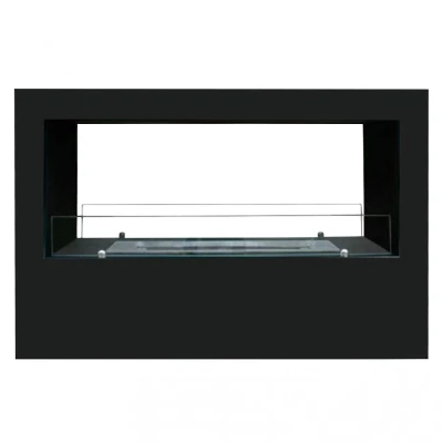 Lansing XL Black Freestanding Bio Fireplace by ScandiFlames, a sleek and modern bioethanol fireplace with a black finish.