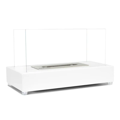 Lambeth White Tabletop Bio Fireplace by ScandiFlames – A compact and stylish bioethanol fireplace with a sleek white finish.