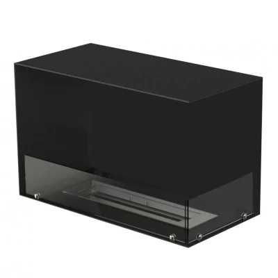 Foco Corner Right 800 - Built-in Bioethanol Fireplace | Buy Now Foco Corner Right 800 by FOCO Fires - a two-sided built-in bioethanol fireplace with a sleek black finish, offering a luxurious