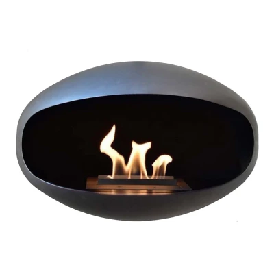 Cocoon Shell Black by Cocoon Fires – Stylish matte black bioethanol fireplace accessory.