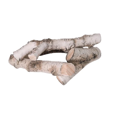 ScandiFlames Birch Wood – 4 pcs, decorative ceramic logs for bioethanol fireplaces, designed to enhance the ambience with a natu