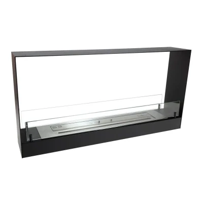 ScandiFlames 100 cm Built-in See Through Bio Fireplace | Buy Now ScandiFlames 100 cm Built-in See Through Bio Fireplace – elegant, two-sided bioethanol fireplace in black finish.