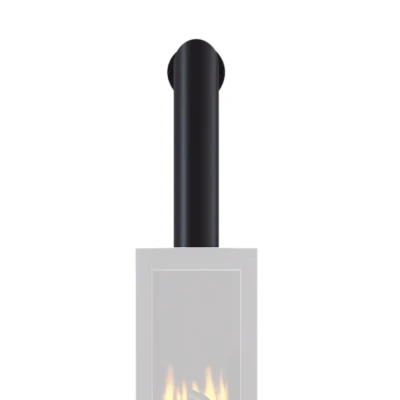 False Chimney accessory for electric fireplaces in a sleek black finish, designed to create a stylish and realistic chimney effe