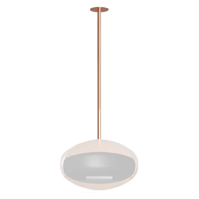 Polished Copper Ceiling Mount and Rod by Cocoon Fires, a stylish and durable accessory for bioethanol fireplaces.