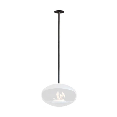 Ceiling Bracket and Rod - Matte Black by Cocoon Fires, a premium accessory for suspended bioethanol fireplaces.