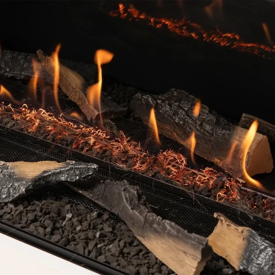 Decorative Logs for Planika Panorama bioethanol fireplace, offering a natural and elegant aesthetic.
