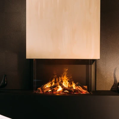 Faber e-MatriX Mood 800-500 III water vapour fireplace with realistic flame effect and smart controls.