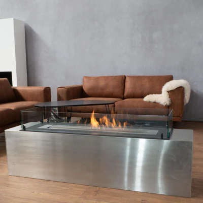 Foco Free 1200 Bioethanol Fireplace | Buy Now Foco Free 1200 bioethanol fireplace – a sleek, 4-sided built-in fireplace with a black finish, offering remote, automatic, and m