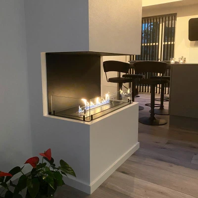 Foco Three 800 - 3-Sided Built-in Bioethanol Fireplace Foco Three 800 by FOCO Fires - A 3-sided built-in bioethanol fireplace with remote control, offering a modern and elegant flame