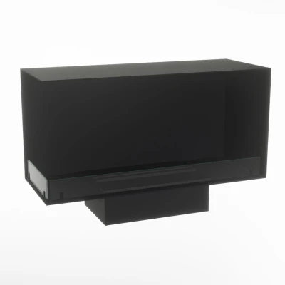 Foco Myst Corner Left 1000 by FOCO Fires – two-sided built-in Opti-Myst vapour fireplace with remote control.