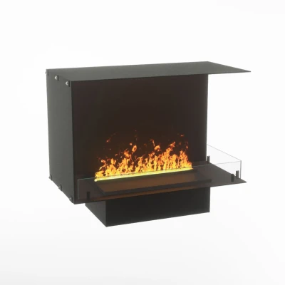 Foco Myst Corner Right 800 by FOCO Fires – A luxury built-in Opti-myst vapour fireplace with remote control and realistic flame 